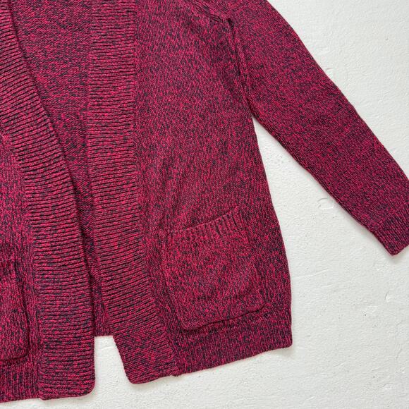 H&M Maroon Pink Navy Knit Open Front Cardigan Sweater Size Small - Picture 3 of 6